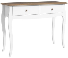 HOMCOM Masă Consolă Modernă cu 2 Sertare, Consolă de Intrare din MDF și PAL, 100x35x76,5 cm, Alb | Aosom Romania