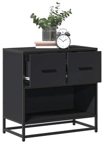 vidaXL Noptiera neagra 60x31x60 cm lemn prelucrat si metal