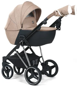 Carucior 3 in 1: Cadru usor din aluminiu, Landou confortabil, Varianta sport ergonomica, Scoica auto - CPC-66-crem