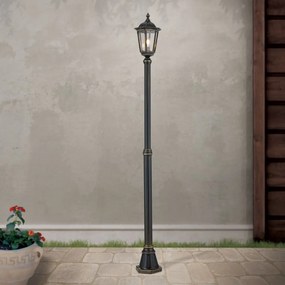 Stalp iluminat exterior stil clasic IP43 H195 Puchberg AL 11K/82506 schwarz-gold/rauch OR