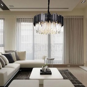 Candelabru Cristal Elit's, Negru Mat, 30 cm