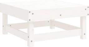 vidaXL Taburet de grădină, alb, lemn masiv de pin