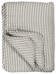 IB Laursen Patura din bumbac Culoare alb-maro, COLOURED STRIPES 180x130 cm