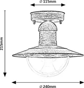 Plafonieră pentru exterior MOLDE 1xE27/60W IP44 bronz/patină - Brilagi