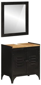 vidaXL Set mobilier de baie, 2 piese, fier și lemn masiv de mango