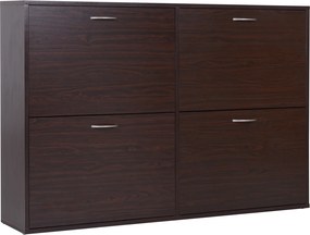 HOMCOM Pantofar cu Rafturi Reglabile din PAL, 120x24x81 cm, Maro | Aosom Romania