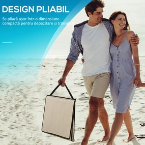 Outsunny Set 2 Șezlonguri Pliabile cu Unghi Reglabil și Buzunar cu Fermoar, 142x51x40 cm, Albastru | Aosom Romania