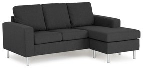 Colțar Scandinavian Choice 821Gri inchis, 182x140x90cm, Picioare: Metal
