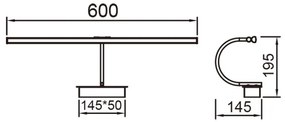 Aplica LED pentru oglinda/tablou PARACURU 12W MA-8916