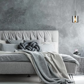 Pendul design modern Donati crom/fumuriu