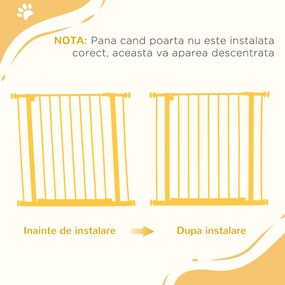 Poarta de Siguranta PawHut pentru Copii si Animale de Companie Alb 76-82x76cm | Aosom Romania