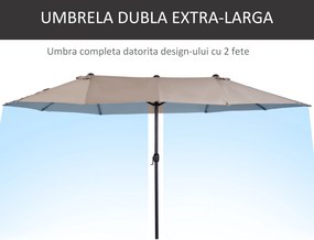 Outsunny umbrele de gradina umbrela dubla 4.6m gradina piscina | Aosom Romania