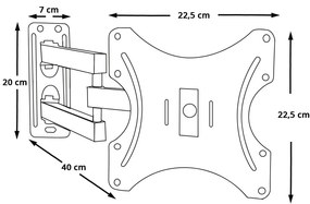 Suport TV de perete reglabil, 14"-42"