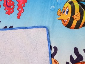 Poncho pentru copii TURTLE AND FISH albastru 60 x 90 cm Dimensiune: 60 x 90 cm