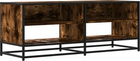 vidaXL Dulap TV stejar fumuriu, 120,5x40x46 cm lemn prelucrat și metal