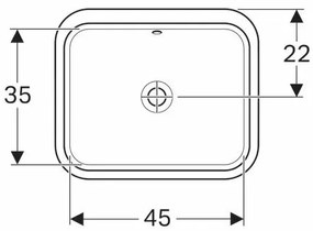 Lavoar sub blat Geberit Variform 53 cm fara orificiu baterie cu orificiu preaplin