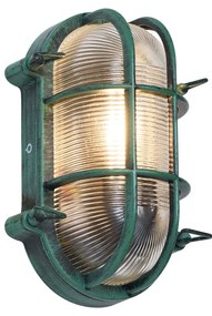 Lampă de perete de exterior verde ovală IP44 - Noutica