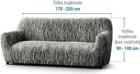 Gaico Huse bielastice UNIVERSO NOU dungi alb-negru fotoliu triplu (l. 170 - 220 cm)