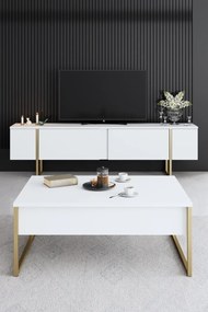 Set mobila sufragerie Luxe Alb 160x35x80 cm