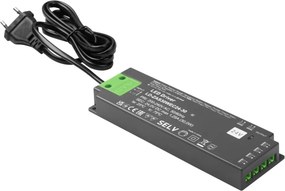Transformator Easy Click GTV pentru bandă LED, 30W, 24V, IP20, 6 ieșiri Mini AMP, cablu 1,5 m 30 W, 24 V, 1.5 m, Plastic, Easy Click