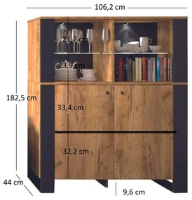 Vitrină Wendigo (stejar craft auriu) . 1116996