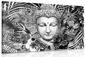 Tablou Budha pe un fundal exotic în design alb-negru