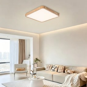 BRILAGI - Lampă LED dimabilă WOODLINE SQUARE LED/80W/230V stejar 60x60 cm + telecomandă