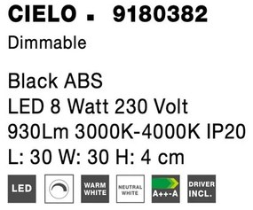 Plafoniera LED dimabila design cer înstelat CIELO negru NVL-9180382