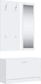 vidaXL Set pantofar 3 în 1, alb, lemn prelucrat