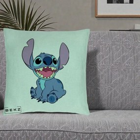 Perna Personalizata Stitch Zambitor, 40x40 cm, Verde Menta, Husa Detasabila, Perna Inclusa, BEKZ®
