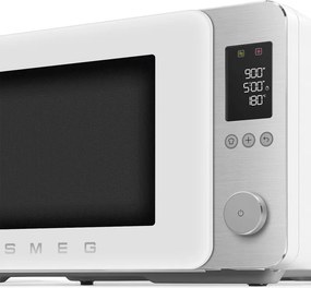 Cuptor cu microunde combinat cu aer cald SMEG Collezione MOC02WHMEU, 900 W, 27 l, 25 de programe, închidere lină, setări personalizate, alb mat