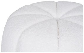 Taburet alb cu tapițerie din țesătură bouclé Paisley – House Nordic