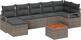 vidaXL Set de canapele pentru grădină 8 pcs Gri poliratan