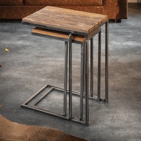 Set de 2 masute design industrial Barracuda A-39593 VC