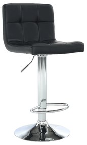 Scaun de bar, piele ecologică negru/crom, KANDY NEW