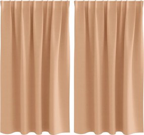 vidaXL Perdele Opaque cu Inel 2 pcs Maro deschis 140 x 140 cm