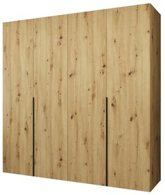 Dulap de haine 200 cm Alice 1 (Stejar artisan + Negru). 1126113
