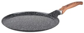 Tigaie pentru clatite/pizza Goldmann GM-1124, 24 cm, Acoperire marmura, Inductie, Negru