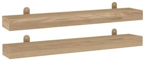 340756 vidaXL Rafturi de perete, 2 buc., 90x15x6 cm, lemn masiv de tec