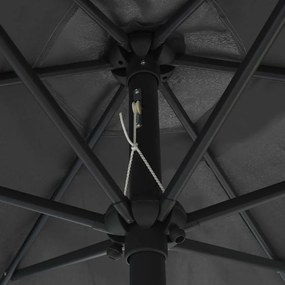 Umbrela de soare cu LED si stalp aluminiu, antracit, 270 cm Antracit