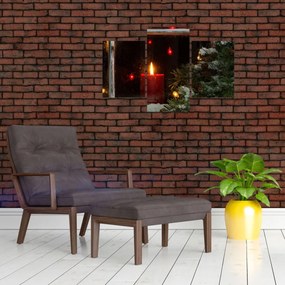 Tablou - Lumânare strălucitoare de Crăciun (90x60 cm)