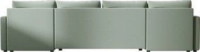 OFERTA Coltar extensibil in forma de U VENORIA 285x146 cm, verde deschis + 2 pernute GRATUITE Calitate II