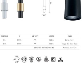 Pendul LED design minimalist 7W 3000K CLIFTON alb MA-8564