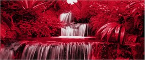 Tablou - Cascade indoneziene în roșu (120x50 cm)
