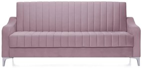 Canapea Extensibilă 3 locuri AQUA, cu ladă de depozitare, 212x70x97 cm, Swing-Roz