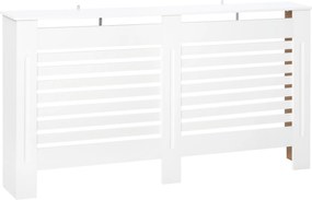 HOMCOM Mască de Calorifer cu Lamele și Raft din Lemn Alb 172x19x81 cm | Aosom Romania
