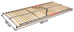 Somiera lamelara, 140x200 cm, DOUBLE KLASIK NEW