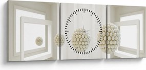 Tablou - privire înăuntru - abstarct (cu ceas) (90x30 cm)