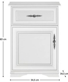 Dulap KENTAK 1D1SL/P, alb alpin