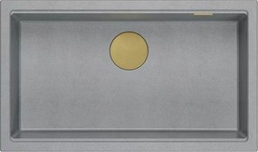 Chiuveta compozit incastrata Quadron Logan 110 gri - auriu 76x44 cm